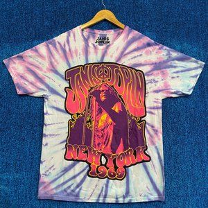 Janis Joplin Tie-Dye Short Sleeve Tee - Pink/Purple